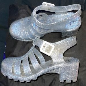 Jelly chunk glitter sandals